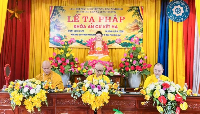 Trường hạ chùa Trà Lũ Trung trang nghiêm tổ chức lễ tạ pháp