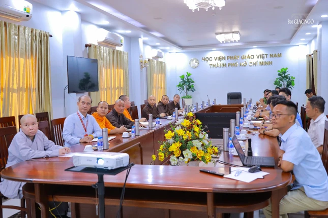 Buổi họp khảo sát công tác an ninh trật tự phục vụ Đại hội X GHPGVN ở Học viện Phật giáo VN tại TP.HCM