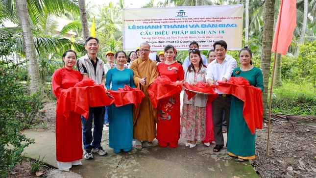 Cắt băng khánh thành cầu Diệu Pháp Bình An 16, 17,18,19 tại tỉnh Vĩnh Long