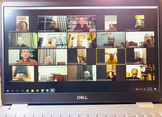 Hội nghị trực tuyến, tập huấn công tác chuẩn bị tổ chức Đại hội đại biểu GHPGVN cấp huyện, tỉnh Ninh Bình - Ảnh: Minh Quang