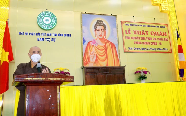 Hòa thượng Thích Thiện Thông phát biểu