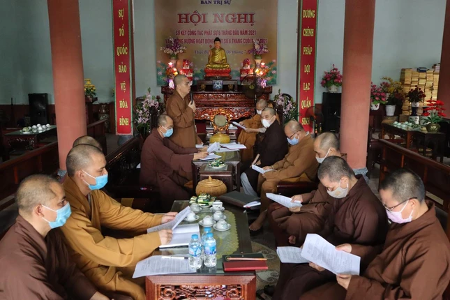 Toàn cảnh phiên họp của Ban Thường trực Ban Trị sự GHPGVN tỉnh Thái Bình