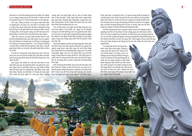 Càng kính lễ Bồ-tát Quan Âm, bước theo dấu chân Ngài, chúng ta càng nuôi lớn tâm từ bi, hạnh từ bi của chính mình Càng kính lễ Bồ-tát Quan Âm, bước theo dấu chân Ngài, chúng ta càng nuôi lớn tâm từ bi, hạnh từ bi của chính mình