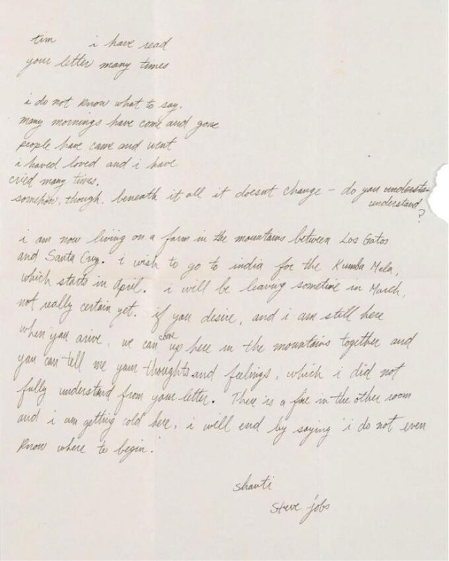 Bức thư tay của Steve Jobs Bức thư tay của Steve Jobs