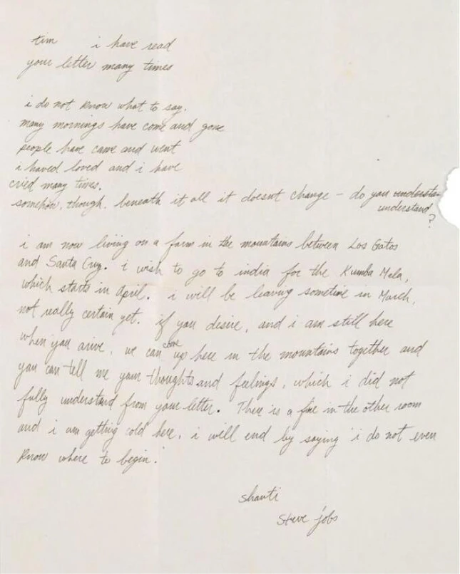 Bức thư tay của Steve Jobs