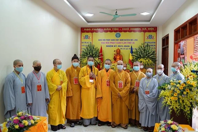 Tân Ban Trị sự Phật giáo huyện Mê Linh nhiệm kỳ 2021-2026 ra mắt đại hội