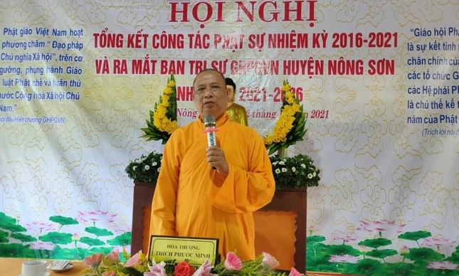 Hòa thượng Thích Phước Minh ban đạo từ tại hội nghị
