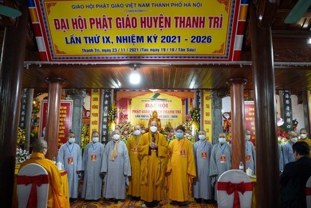 Tân Ban Trị sự Phật giáo huyện Thanh Trì nhiệm kỳ 2021-2026 ra mắt và phát biểu nhận nhiệm vụ tại đại hội