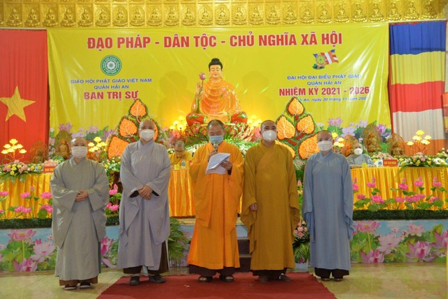 Tân Ban Trị sự Phật giáo quận Hải An ra mắt và phát biểu nhận nhiệm vụ tại đại hội