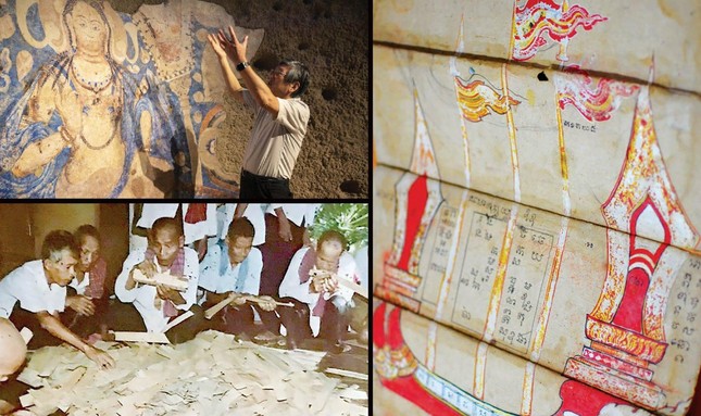 Nỗ lực của các chuyên gia trong việc khôi phục những bản kinh cổ từ thư viện wat Phum Thmei