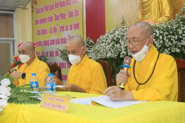 Hòa thượng Thích Chơn Minh phát biểu chỉ đạo