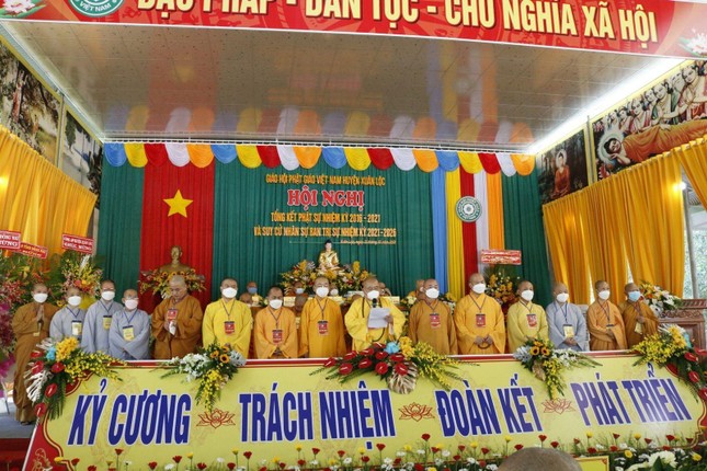 Tân Ban Trị sự Phật giáo huyện Xuân Lộc, nhiệm kỳ 2021-2026 ra mắt và phát biểu nhận nhiệm vụ tại hội nghị
