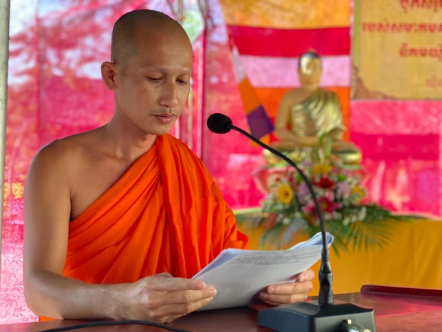 Đại đức Danh Tài báo cáo công tác hoạt động năm 2021