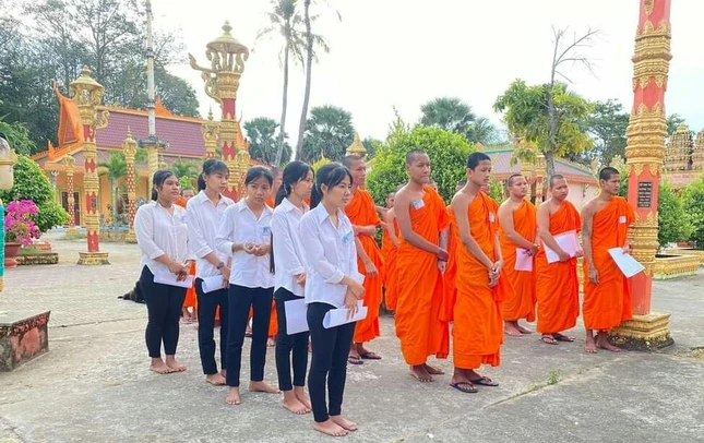 Điểm thi tại chùa Bảy Xào Giữa (xã Kim Sơn, huyện Trà Cú)