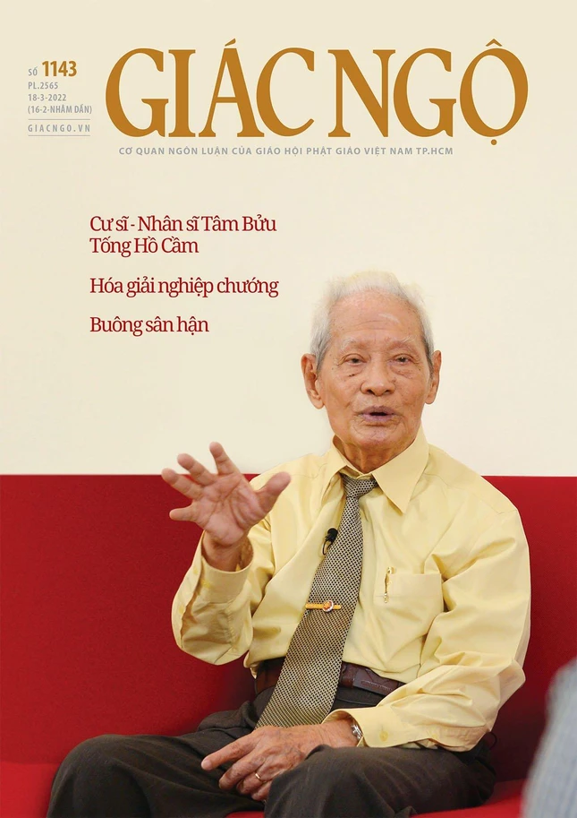 Bìa 1 báo Giác Ngộ số 1143 - Mỹ thuật: Tống Viết Diễn