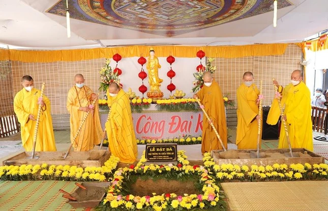 Chính thức khởi công xây dựng chánh điện chùa Vĩnh An