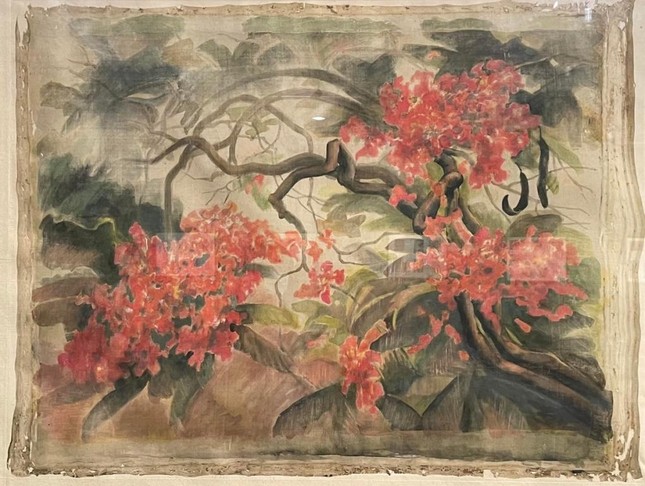 Tranh lụa "Hoa phượng"