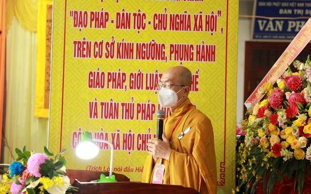 Hòa thượng Thích Nhựt Tấn phát biểu khai mạc