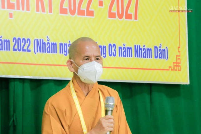 Hòa thượng Thích Thiện Thống phát biểu chỉ đạo