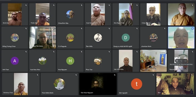 Phiên họp trực tuyến của Ban Trị sự Phật giáo tỉnh Nghệ An