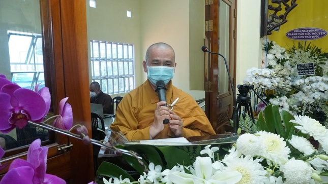 Thượng tọa Thích Tâm Chơn phát biểu cảm tạ