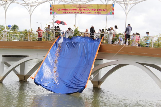 Buổi lễ phóng sanh tại Ao Thiếc, thị xã Gò Công, tỉnh Tiền Giang