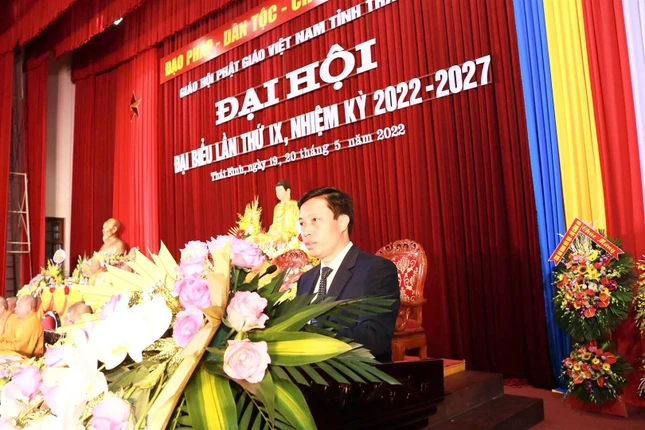 Ông Lại Văn Hoàn, Phó Chủ tịch UBND tỉnh Thái Bình phát biểu