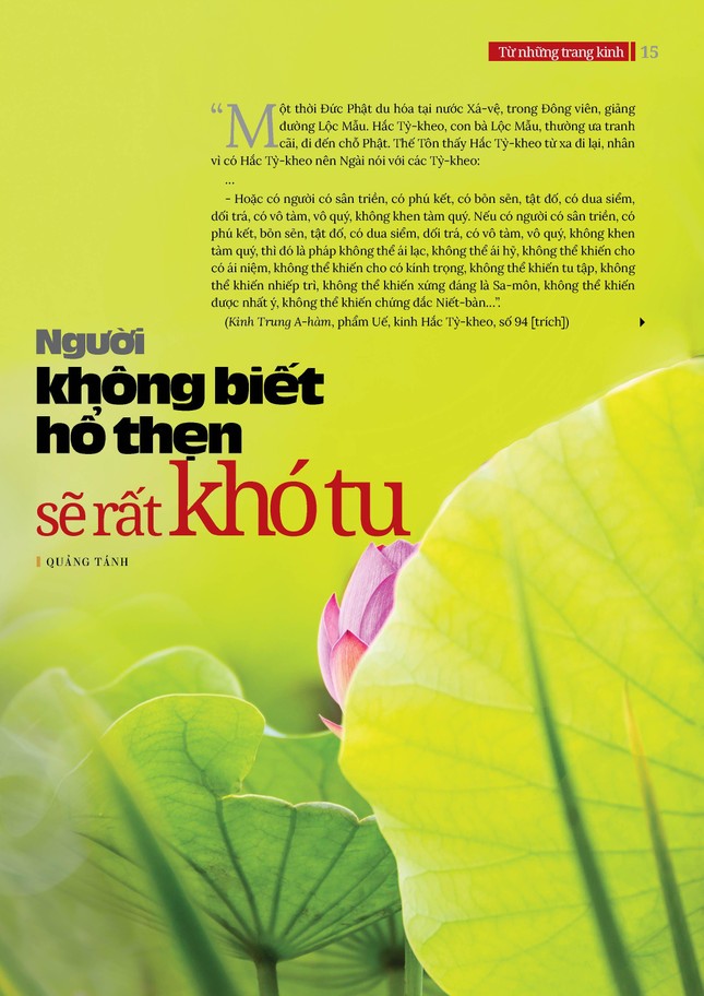 Bài trên Báo Giác Ngộ số 1151 - Thiết kế: Phòng Mỹ thuật BGN/Tống Viết Diễn