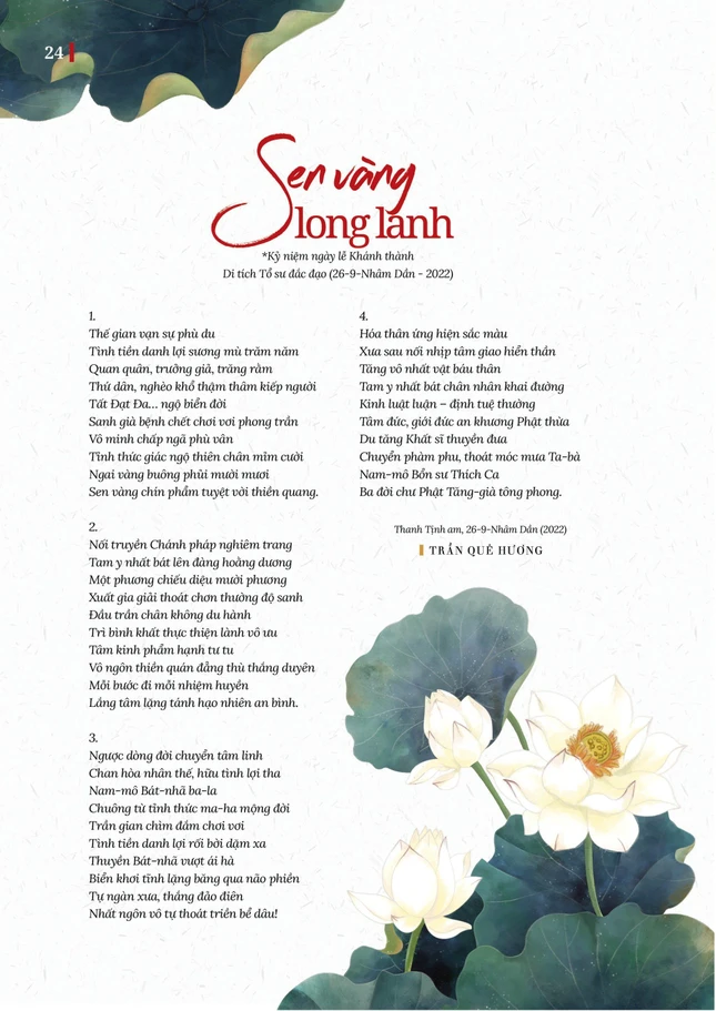 Bài trên Báo Giác Ngộ số 1173 - Thiết kế: Phòng Mỹ thuật BGN/Tống Viết Diễn