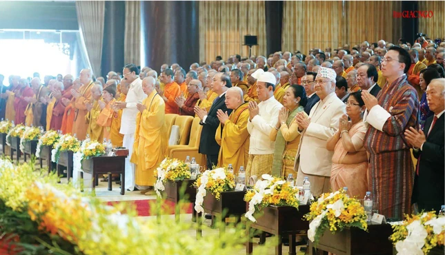 Đại lễ Vesak Liên Hiệp Quốc năm 2019 do GHPGVN đăng cai tổ chức tại Hà Nam thu hút nhiều nguyên thủ quốc gia tham dự nhất trong lịch sử của sự kiện quốc tế này tổ chức ở Thái Lan, Myanmar và Sri Lanka trước đó - Ảnh: UNDV