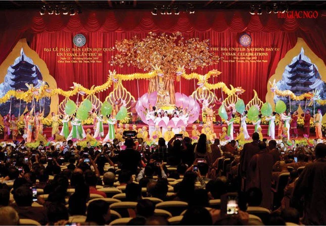 Đại lễ Vesak Liên Hiệp Quốc năm 2019 tại chùa Tam Chúc, tỉnh Hà Nam do GHPGVN đăng cai tổ chức - Ảnh: Bảo Toàn