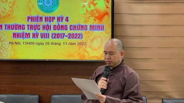 Thượng toạ Thích Đức Thiện báo cáo về dự thảo tu chỉnh Hiến chương lần thứ 7 Thượng toạ Thích Đức Thiện báo cáo về dự thảo tu chỉnh Hiến chương lần thứ 7