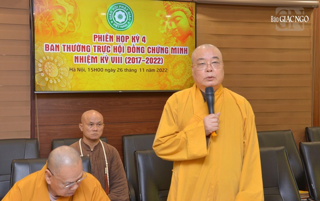 Hoà thượng Thích Thanh Nhiễu báo cáo tổng quát về công tác chuẩn bị tổ chức Đại hội IX của GHPGVN