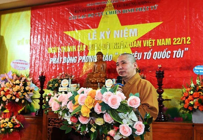 Thượng tọa Thích Thanh Tuấn phát biểu