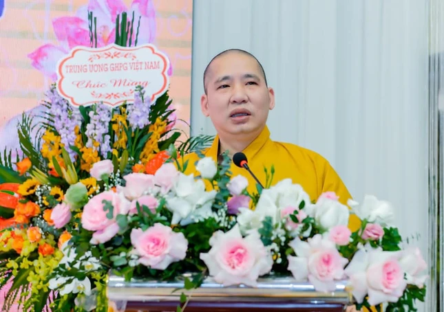 Thượng tọa Thích Thanh Tuấn phát biểu