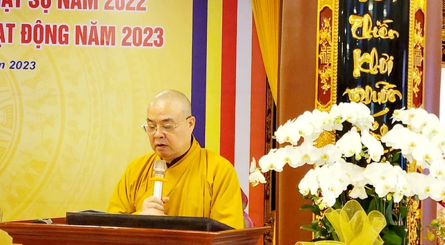 Hòa thượng Thích Thanh Nhiễu phát biểu khai mạc