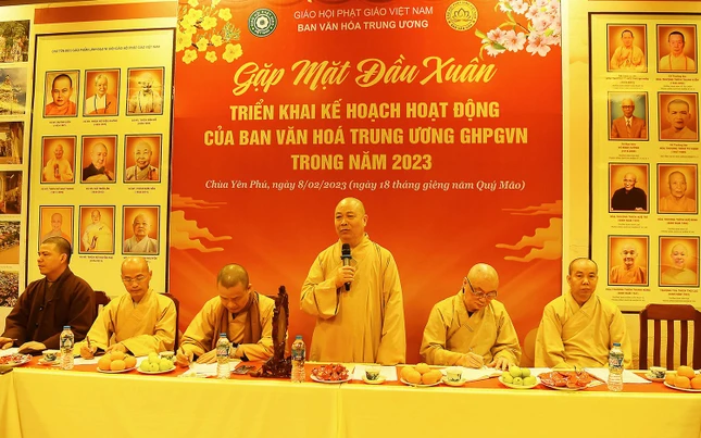 Hòa thượng Thích Thọ Lạc phát biểu - Ảnh: Văn Quảng Tâm