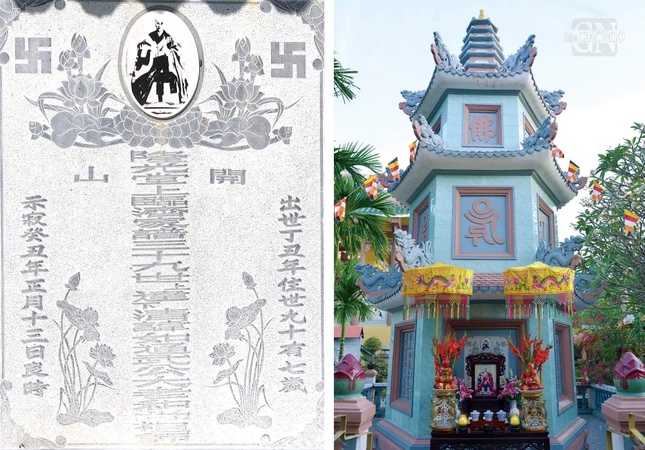 Bia, bảo tháp Đại lão Hòa thượng Thích Đạt Thanh tại chùa Long Quang (H.Hóc Môn, TP.HCM) - Ảnh: Bảo Toàn