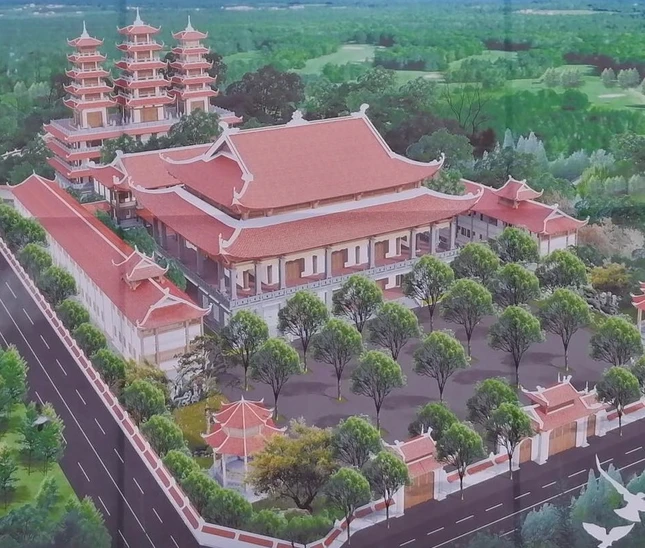 Phối cảnh tổng thể công trình chùa Tu sau khi hoàn thành các hạng mục