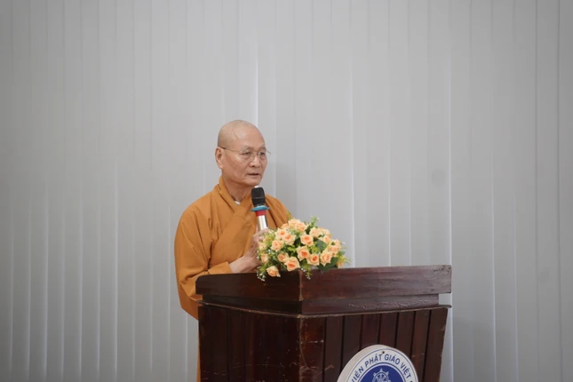 Hòa thượng Thích Hải Ấn phát biểu khai mạc - Ảnh: Minh Thắng