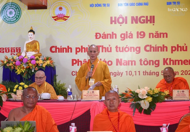 Hòa thượng Thích Thiện Thống phát biểu