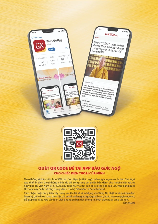 Quét QR Code để tải App Báo Giác Ngộ cho chiếc điện thoại của mình