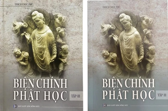 Nhìn vào hai bản sách thật (phải) và sách giả (trái), người đọc rất khó có thể phân biệt được