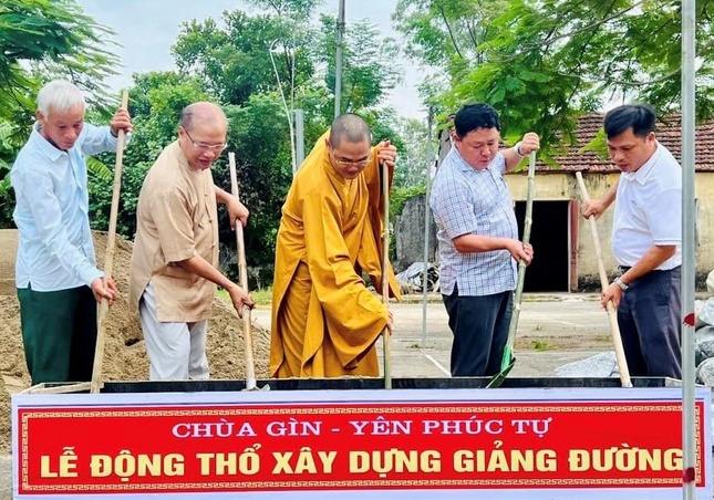 Chính thức động thổ xây dựng giảng đường chùa Gìn - Yên Phúc tự
