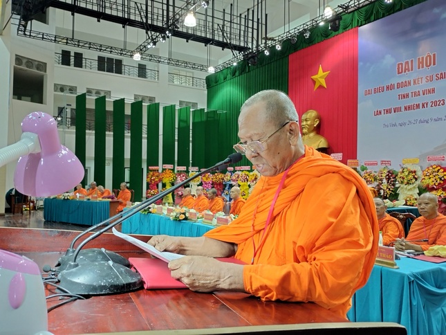 Hòa thượng Thạch Sok Xane phát biểu khai mạc