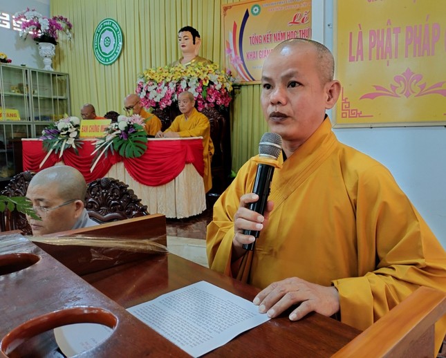 Đại đức Thích Minh Độ, Phó Hiệu trưởng Trường Trung cấp Phật học Trà Vinh phát biểu khai mạc