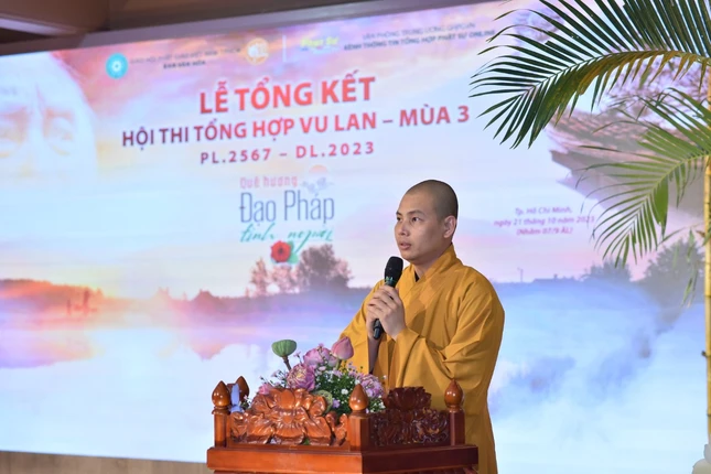 Đại đức Thích Minh Ân phát biểu tri ân