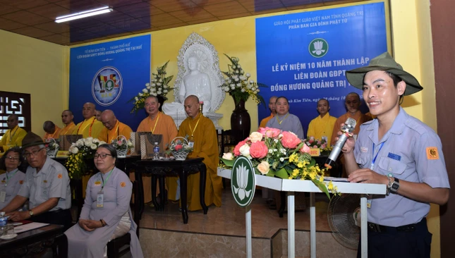 Huynh trưởng cấp Tập Như Hòa Hoàng Chiếm Thuận phát biểu khai mạc