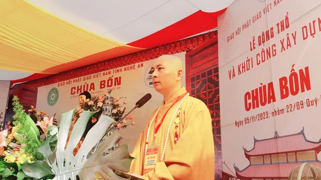 Đại đức Thích Tâm Thành phát biểu khai mạc