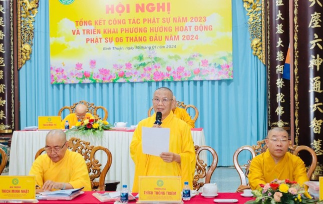Thượng tọa Thích Triêm cũng đã công bố danh sách tấn phong giáo phẩm năm 2023